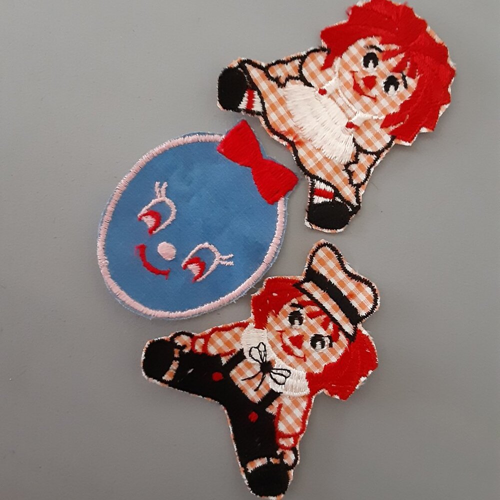 1970s Patches * Raggedy Ann & Andy in Orange Gingham * Giant Baby Head in Blue